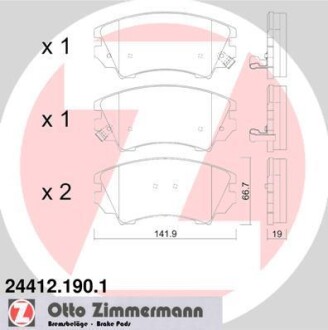 Колодки тормозные ZIMMERMANN 24412.190.1