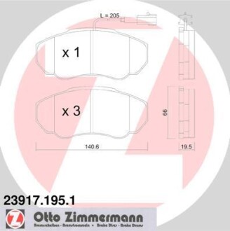 Колодки гальмівні ZIMMERMANN 23917.195.1