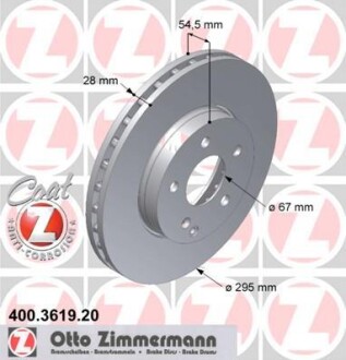 Диск гальмівний ZIMMERMANN 400.3619.20