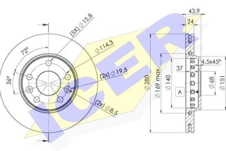 Диск гальмівний ICER 78BD4022-2