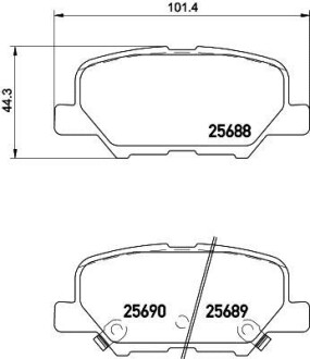 Колодки гальмівні дискові комплект; задн. PAGID HELLA 8DB355020-291