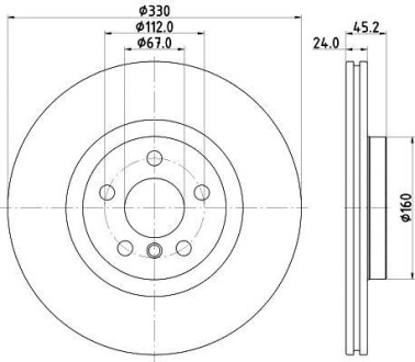 Гальмівний диск перед. F40/F45/F48/F39 13- PAGID HELLA 8DD355122-641