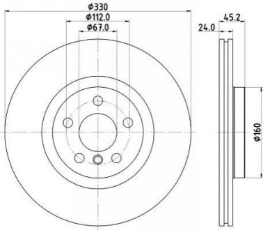 Тормозной диск перед. F40/F45/F48/F39 13- PAGID HELLA 8DD355122-641