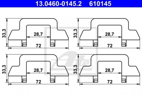 Монтажний компл.,гальм.колодки ATE 13.0460-0145.2