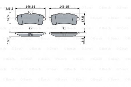 Тормозные колодки, дисковые. BOSCH 0986494764