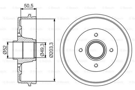 Тормозной барабан BOSCH 0 986 477 214