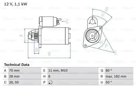Стартер BOSCH 0 986 025 760