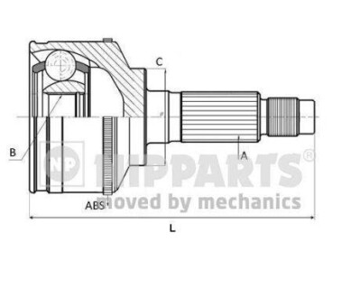 Шарнир приводного вала (ШРУС), к-кт. NIPPARTS J2826015