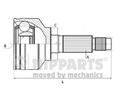 Шарнир приводного вала (ШРУС), к-кт. NIPPARTS J2821011