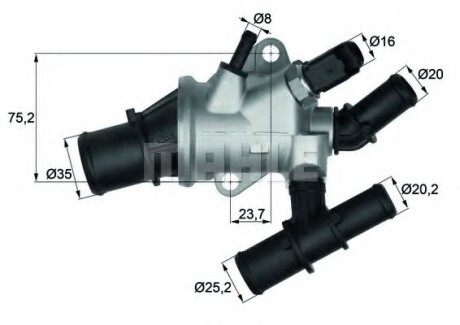 Термостат, охолоджуюча рідина MAHLE MAHLE\KNECHT TI 162 88