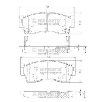 Тормозные колодки, к-кт. NIPPARTS J3600308