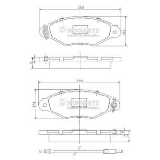 Тормозные колодки, к-кт. NIPPARTS J3601093