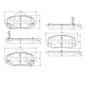 Тормозные колодки, к-кт. NIPPARTS N3600552