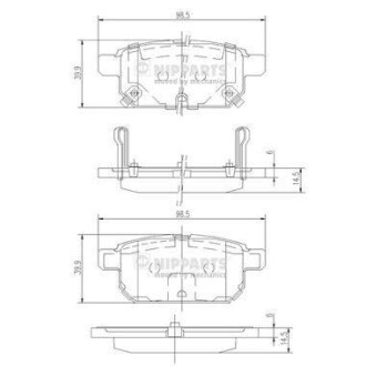 Тормозные колодки, к-кт. NIPPARTS N3618002