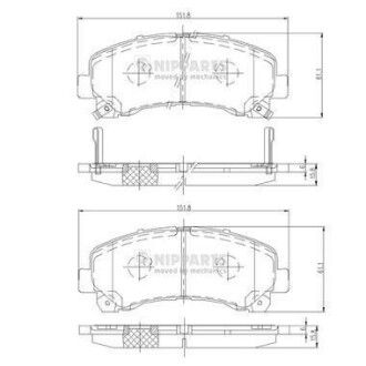 Тормозные колодки, к-кт. NIPPARTS N3609011