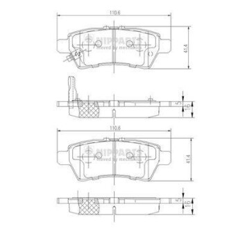 Тормозные колодки, к-кт. NIPPARTS J3611050