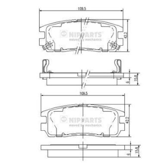 Тормозные колодки, к-кт. NIPPARTS J3619001