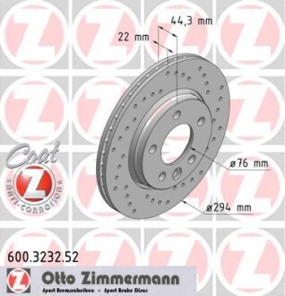 Диск тормозной ZIMMERMANN 600.3232.52