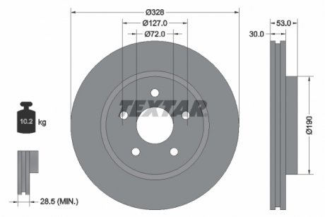 Гальмівний диск (TMD) TEXTAR 92184505