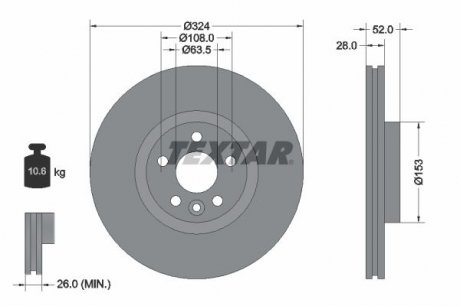 Гальмівний диск (TMD) TEXTAR 92293205 (фото 1)