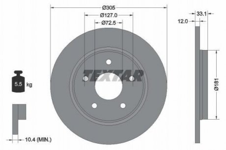 Гальмівний диск (TMD) TEXTAR 92181005