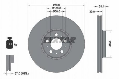 Тормозной диск (TMD) TEXTAR 92284105 (фото 1)