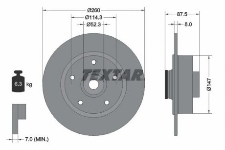 Гальмівний диск (TMD) TEXTAR 92295203 (фото 1)