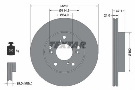 Гальмівний диск (TMD) TEXTAR 92294503