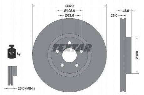 Гальмівний диск (TMD) TEXTAR 92149105 (фото 1)