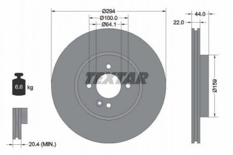 Гальмівний диск (TMD) TEXTAR 92183505 (фото 1)