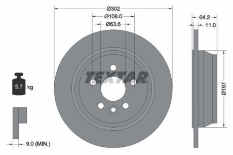 Тормозной диск (TMD) TEXTAR 92283003