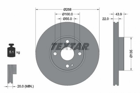 Тормозной диск (TMD) TEXTAR 92300903