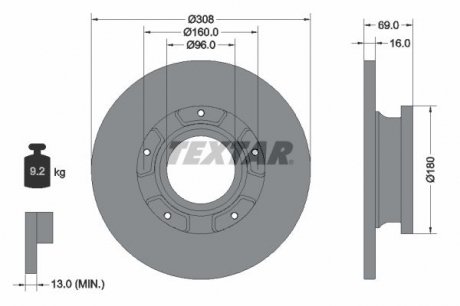 Тормозной диск (TMD) TEXTAR 92292603 (фото 1)