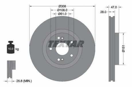 Гальмівний диск (TMD) TEXTAR 92174005