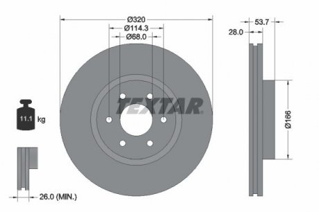 Гальмівний диск (TMD) TEXTAR 92296503 (фото 1)