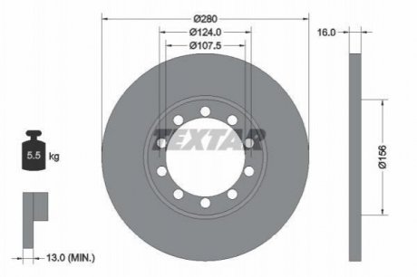 Гальмівний диск (TMD) TEXTAR 92152003 (фото 1)