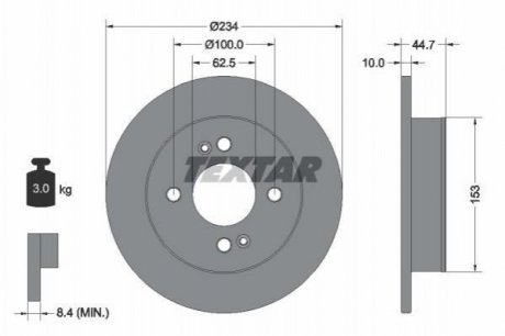 Гальмівний диск (TMD) TEXTAR 92291603 (фото 1)