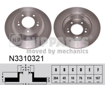 Гальмівний диск NIPPARTS N3310321