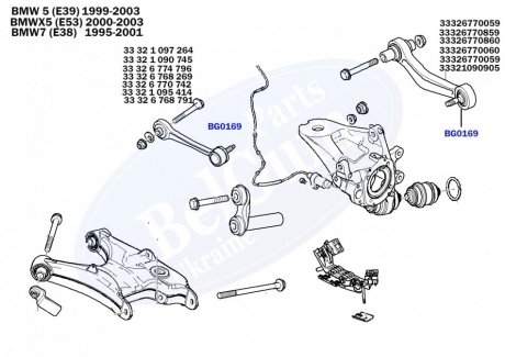 Пильник опори кульової BMW 5 (E39) 95-03/7 (E38) 96-01/X5(E53) BELGUM PARTS BG0169
