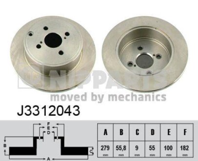 Тормозной диск NIPPARTS J3312043