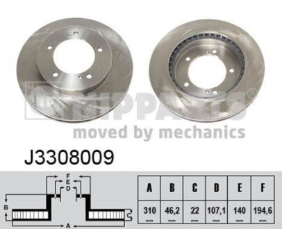 Тормозной диск NIPPARTS J3308009