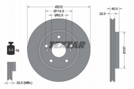 Гальмівний диск (TMD) TEXTAR 92289403 (фото 1)