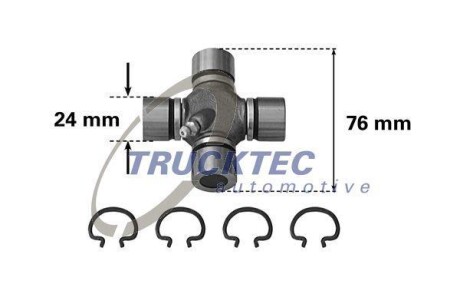 Хрестовина кардана TRUCKTEC AUTOMOTIVE 02.34.017