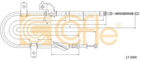 Трос стояночного тормоза COFLE 17.2600