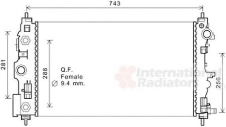 Радиатор охлаждения Chev Cruze 2.0 TDCi AT VAN WEZEL 08002046