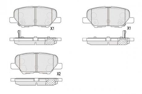 Гальмівні колодки зад. Mazda 6/Outlander III/ASX/10- KAVO PARTS KBP-5551 (фото 1)