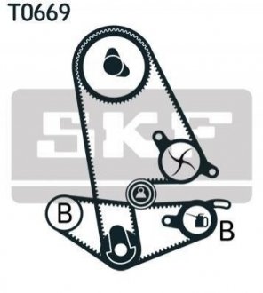 Роликовий модуль натягувача ременя (ролик, ремінь, помпа) SKF VKMC 93600