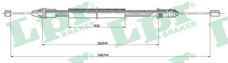 Трос ручного гальма LPR C0401B (фото 1)