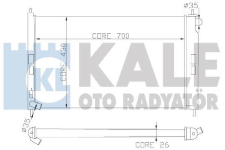 KALE MITSUBISHI Радиатор охлаждения ASX,Lancer VIII,Outlander II,Citroen,Peugeot 1.8 DI-D/3.0 KALE KALE OTO RADYATOR 362100