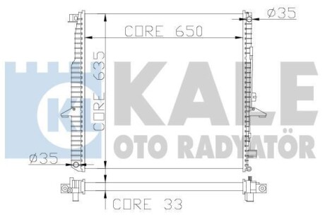 KALE LANDROVER Радиатор охлаждения Discovery III,Range Rover Sport 4.0/4.4 04- KALE KALE OTO RADYATOR 350200